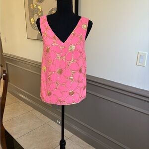 Lilly Pulitzer Pink Graphic Boxy Tank Top